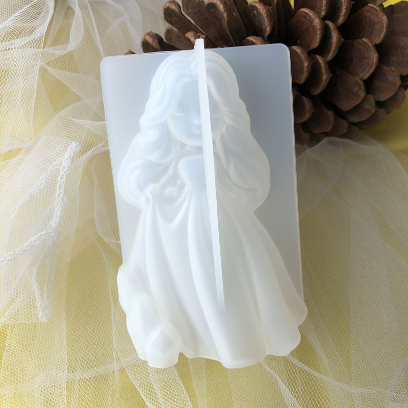 Candle Making Class - 3D 귀여운 공주 실리콘 양초 금형