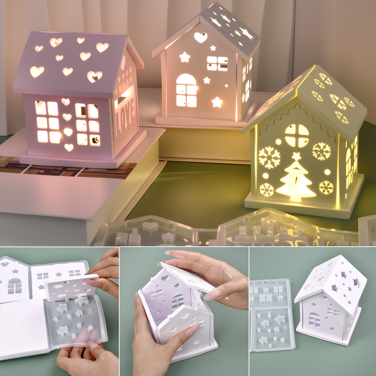 Candle Making Class - 3D 하우스 실리콘 몰드 DIY 크리스마스