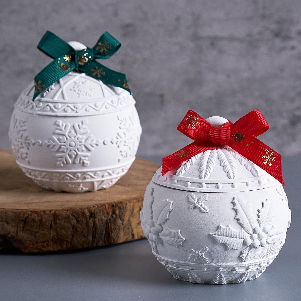 Candle Making Kit Xmas - 크리스마스 라운드 볼 캔들 병 실리콘