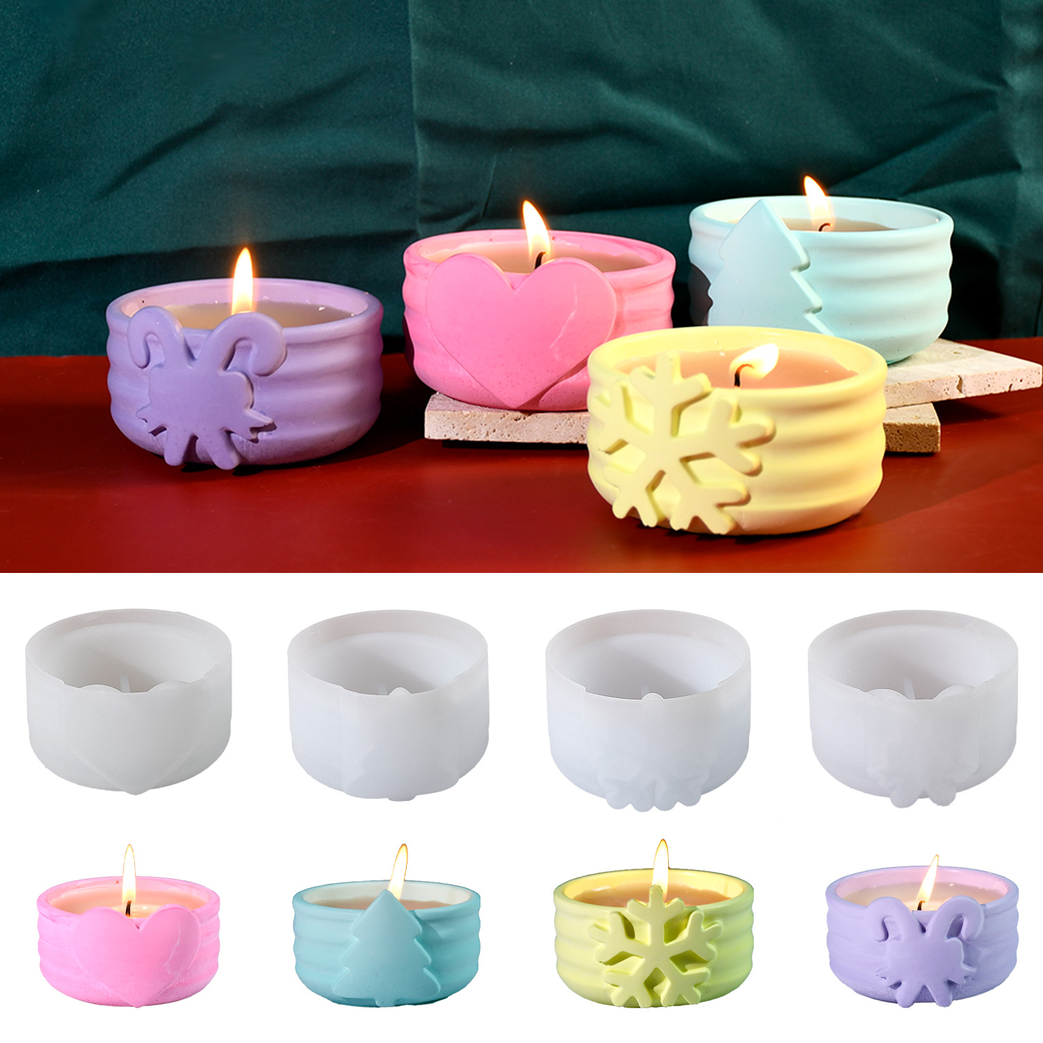 Candle Making Kit Xmas - 크리스마스 캔들 몰드 크리스마스 트리 눈송이