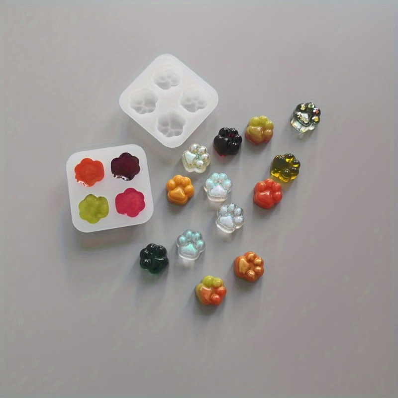 Candle Making Kit Diy - 1개의 고양이 발 패턴 실리콘 몰드